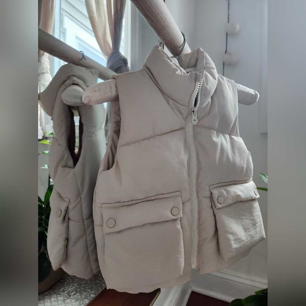 Zara Kids - Puffer Vest - Cream - 18-24 months